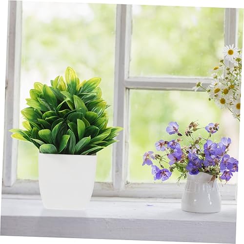 Miniatura 8 de BESPORTBLE 4 plantas artificiales en maceta, plantas de plástico, plantas de oficina, plantas de interior, plantas de plástico en maceta, mini