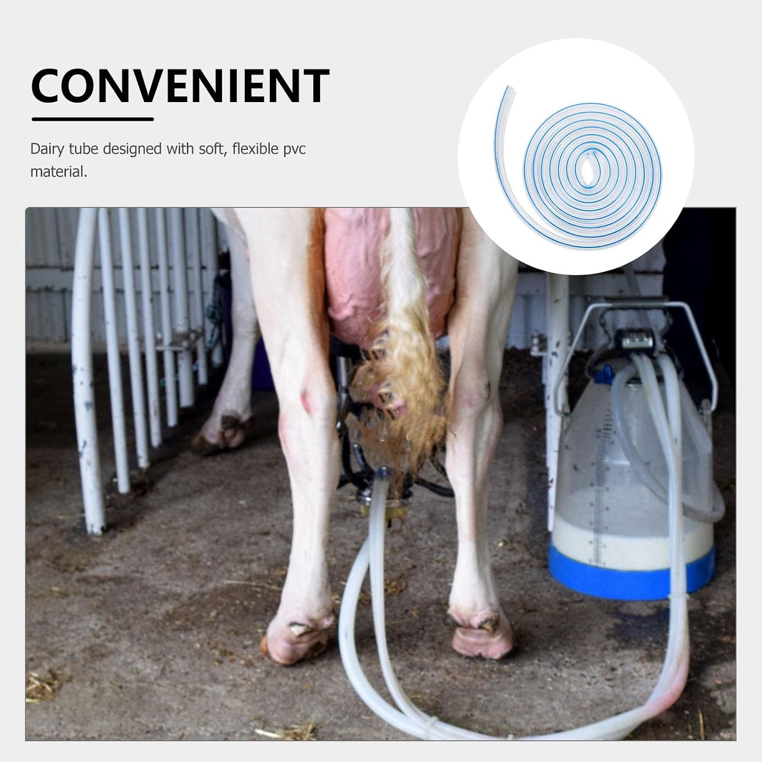 Milking Machine Tube Replacement Hose and Reducing Mechanical Injury Risk, Pvc Food Grade Milk Transport Pipe Safer Milking Environment Cow Milker Modern Dairy Farms