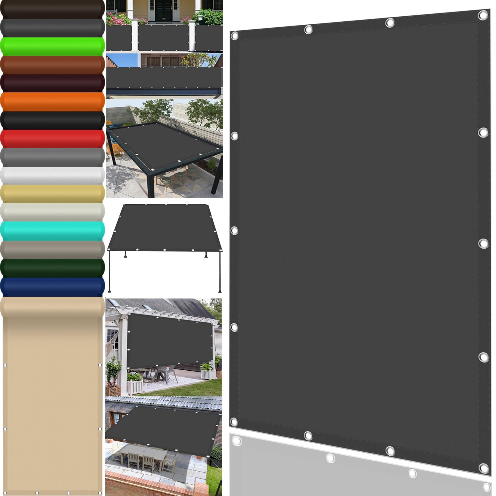 Filet anti chaleur gris foncé 130x300 cm bâche d'ombrage et protection UV jardin