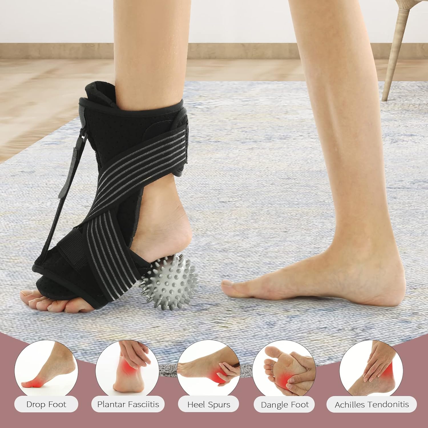 Upgraded Plantar Fasciitis Night Splint , Adjustable Plantar Fasciitis Relief Night Splint for Women & Men, Relief Brace for Plantar Fasciitis Relief, Achilles Tendonitis and Foot Drop (black) : Health & Household