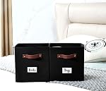 DECOMOMO Boîte de rangement, Cubes de rangement avec étiquettes, Paniers pour étagères Kallax Linge Organisateurs (Cube 10,5x11"/ 6pcs, Noir)
