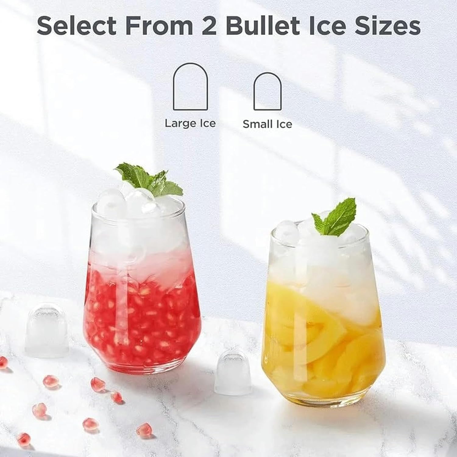 AMNOOL mdlian Ice Maker Machine Countertop 26 lbs in 24 Hours Self-Clean Ice Maker Compact Portable Ice Maker, Blac