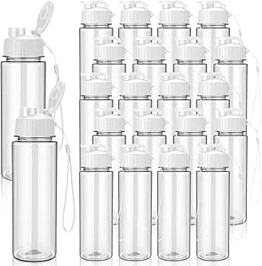 Mifoci 20 Bottiglie Acqua In Plastica 500 Ml Con Tappo A Ribalta – Per Palestra, Scuola E Sport, Colori Assortiti, Azzurro Cielo - 3