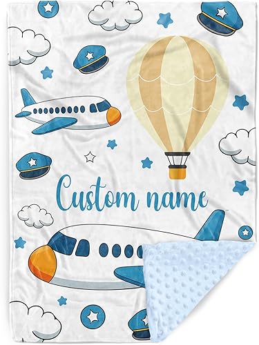 Miniatura 9 de Mantas de bebé personalizadas para niños, manta de bebé con nombre personalizado con patrón de faro, manta de recepción suave para recién nacidos,