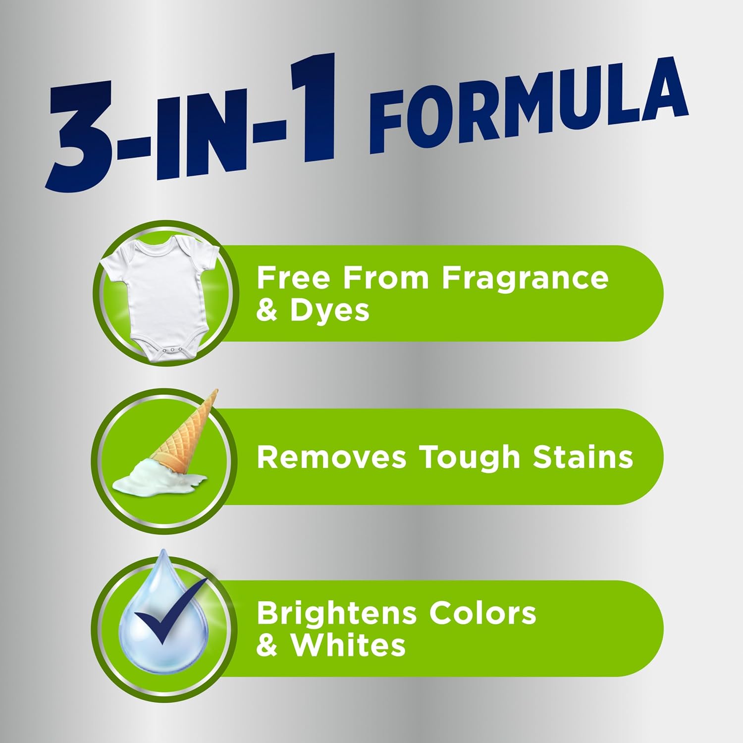 OxiClean Triple Action Free Versatile Stain Remover Powder, Use with Detergent, No Fragrance, No Dyes, No Chlorine, Removes Stains, Brightens Colors and Whites, 4 lbs - Image 4