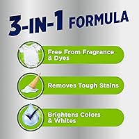 Vista 4 de OxiClean Polvo Removedor de Manchas Versátil Triple Acción Free, Usar con Detergente, Sin Fragancia, Sin Tintes, Sin Cloro, Elimina Manchas, Ilumina