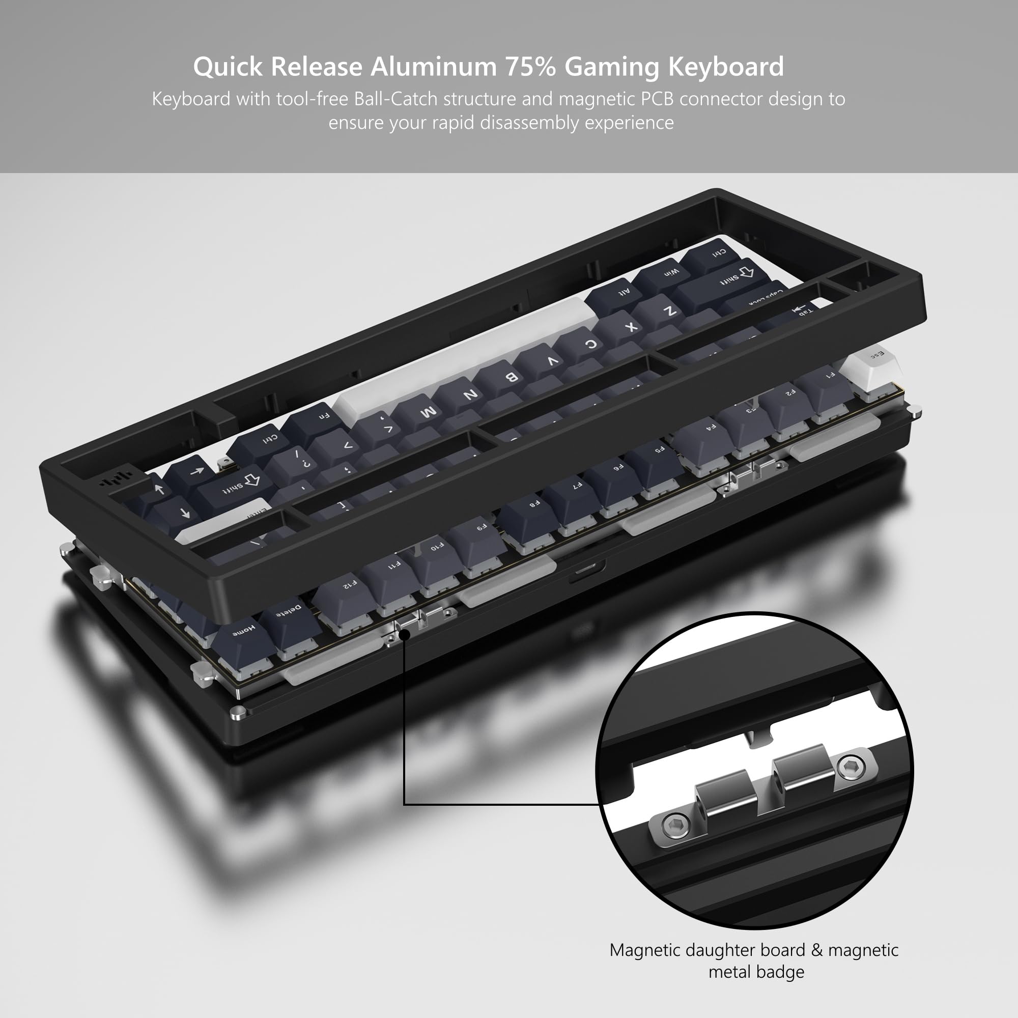Amazon.com: Womier RD75 Pro 75% Wireless Gaming Keyboard, Quick