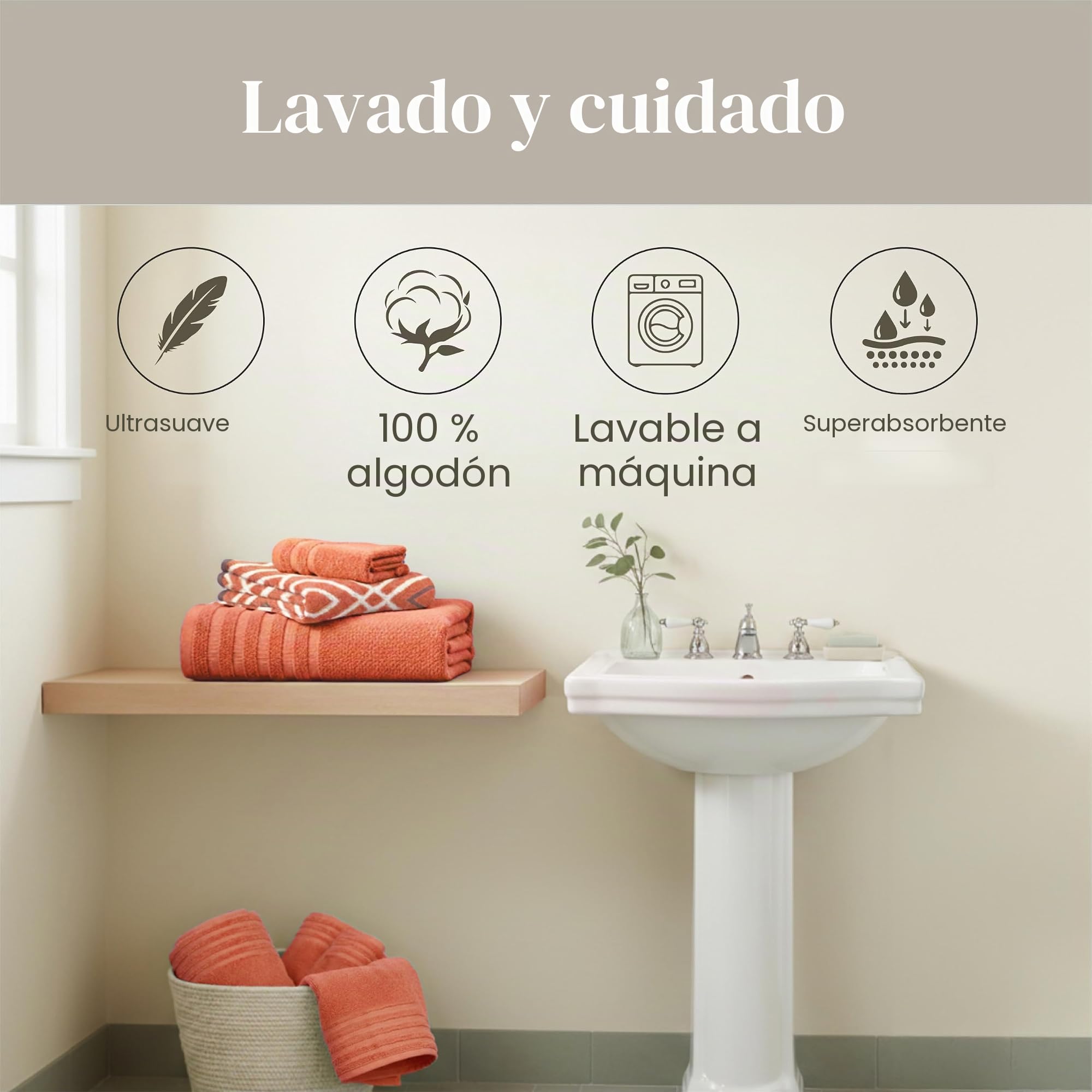 Modern Threads 6-Piece Yarn Dyed Oxford Stripe Jacquard/Solid Ultra Soft 550GSM 100% Combed Cotton Towel Set 6 Toallas teñidas de Hilo Coral, Algodón, Sencillo, 40.6 x 25.4 x 12.7 cm, 6