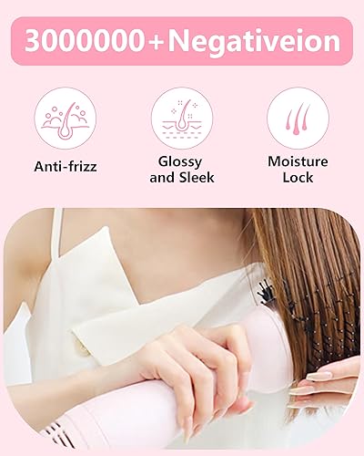 Miniatura 2 de Cepillo secador de pelo, cepillo secador de pelo en uno, secador de pelo 4 en 1 y voluminizador con barril de titanio de cerámica antiencrespamiento