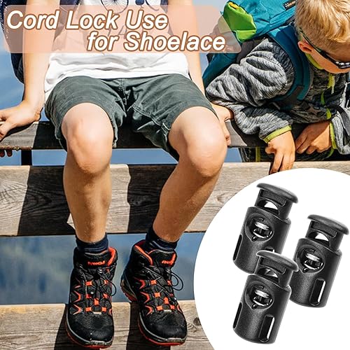 Miniatura 6 de 50 unidades de cierre de cordón de resorte de plástico surtido para clip de cordón de paracaídas, palanca de tope para pantalones deportivos,