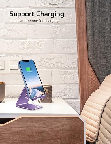 Miniatura 11 de Soporte de aluminio para teléfono celular, soporte de escritorio universal portátil sólido, para todos los teléfonos inteligentes, Tabletas, Huawei