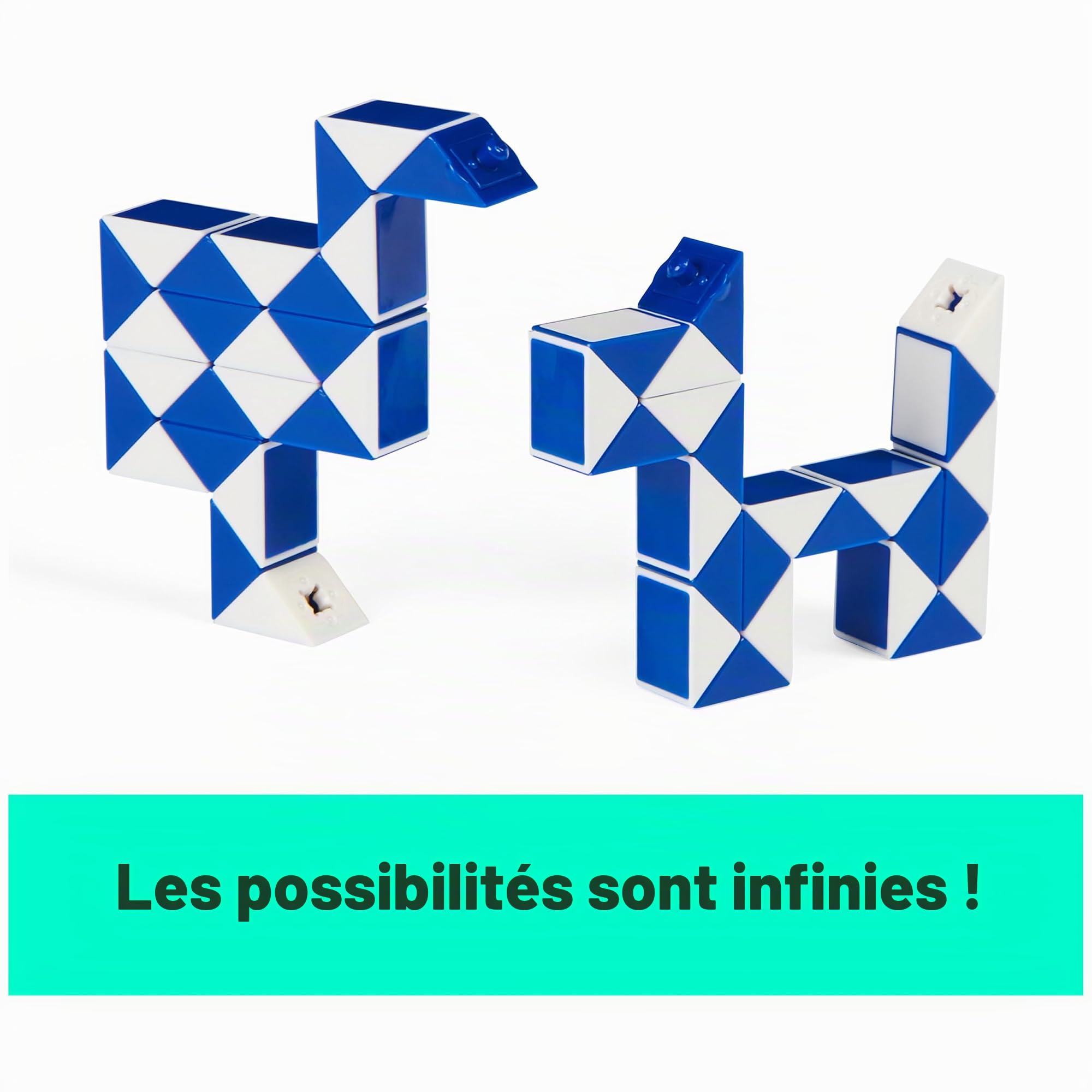 Rubik's Connecteur Serpent - Lot de 2 Cubes de Puzzle 3D pour soulager Le Stress - Idée Cadeau pour Adultes et Enfants à partir de 8 Ans