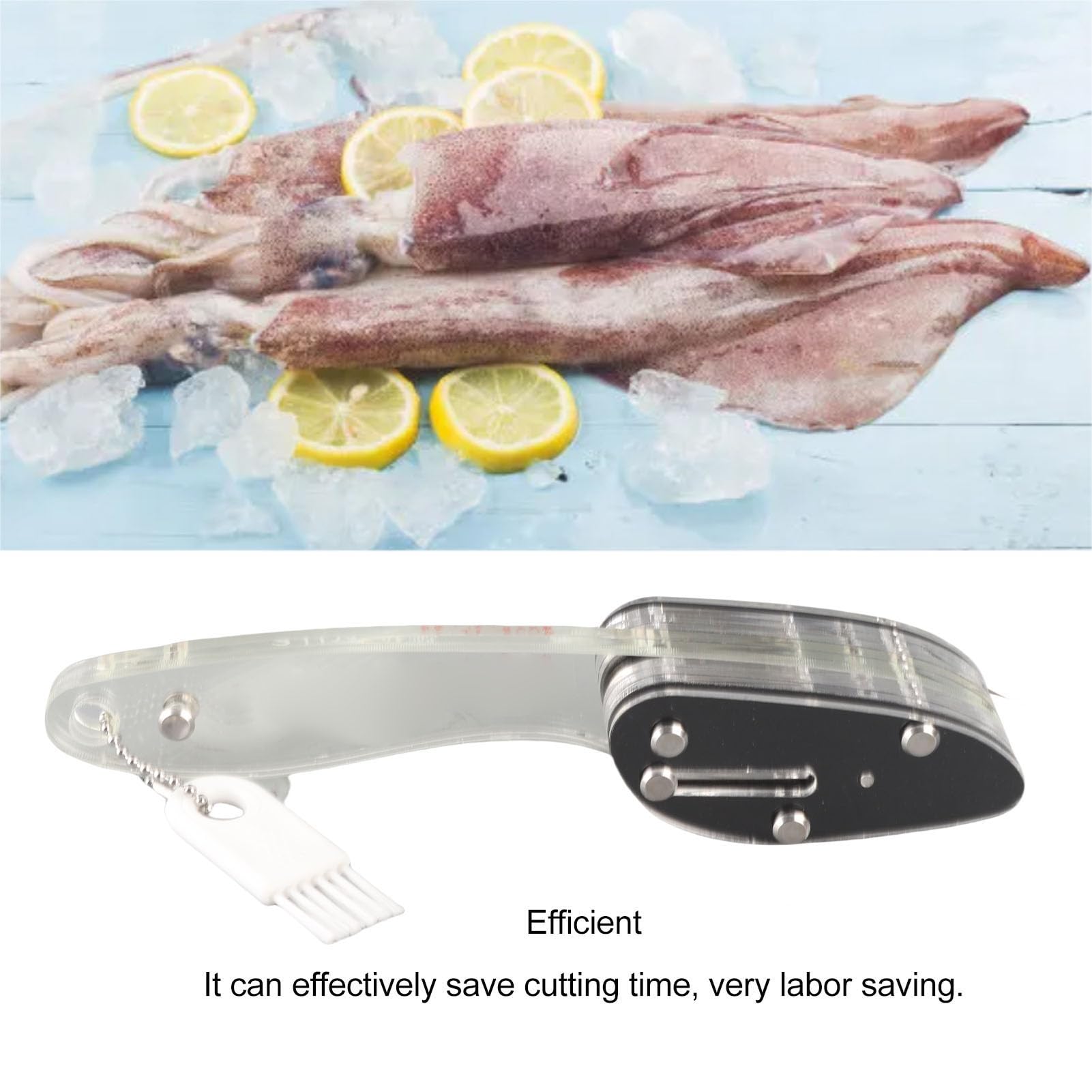 Zerodis Utensili da Utensile da Taglio in Acrilico per Fette Uniformi Ventriglio d'anatra Seppie Scalogno - Ideale per Cucine Domestiche e Commerciali Taglierina per Calamari