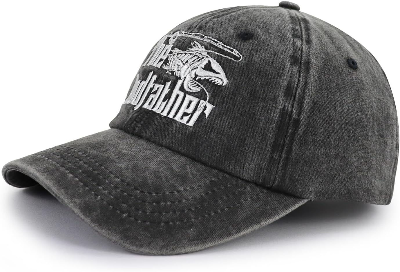 The Rodfather Pugfather Dogfather Grilfather Hats for Men, Adjustable Embroidered Dad Baseball Cap - Image 2