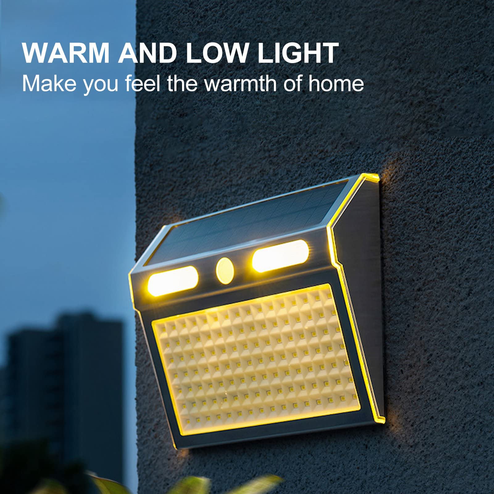 Luces Solares para Exteriores Luz de Pared con Sensor Solar IP65 Impermeable 112 LED Lámpara de Pared con Sensor de Movimiento Solar Luces de Pared Solares para Exteriores para Puerta de Entrada, Pati