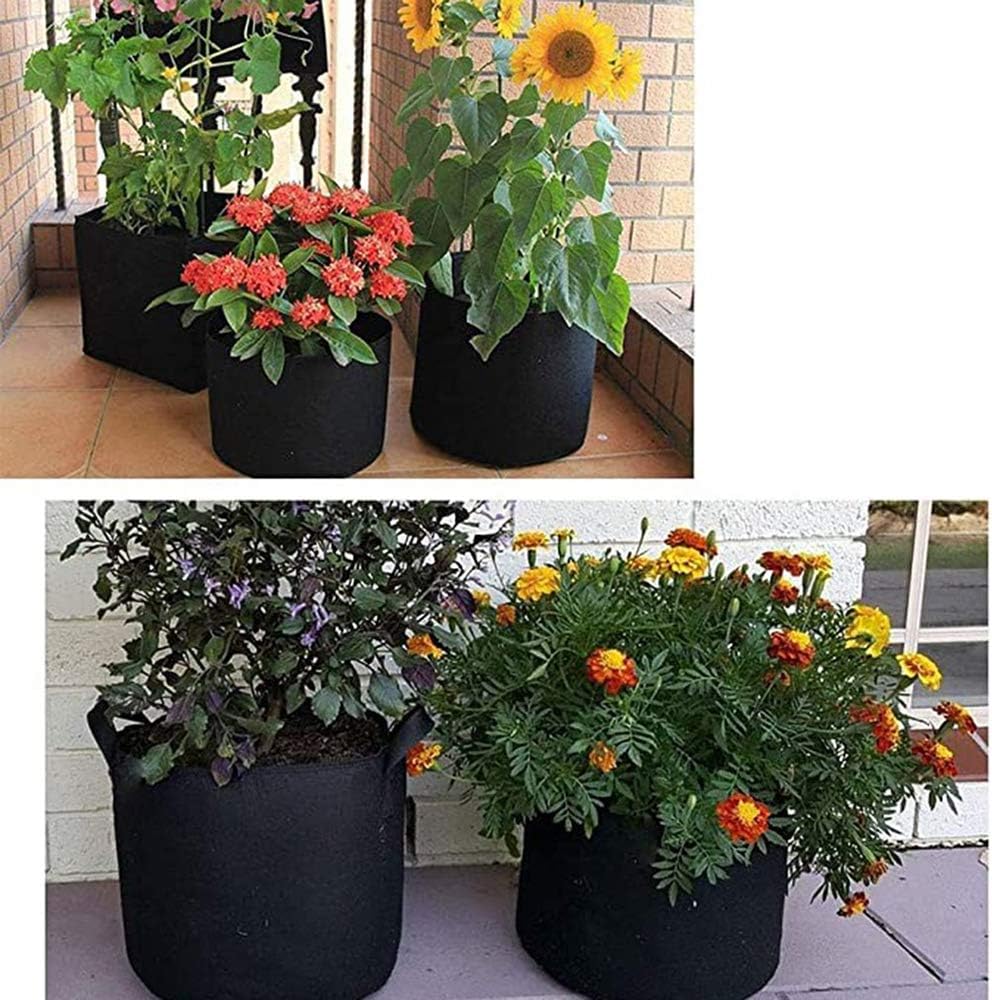 TopHomer 6 Packs 4 Gallon Reusable Grow Bag, Lightweight Aeration Fabric Pots with Handle for Vegetable Fruit Flower, Herb Growing, Easy to Use (15L)