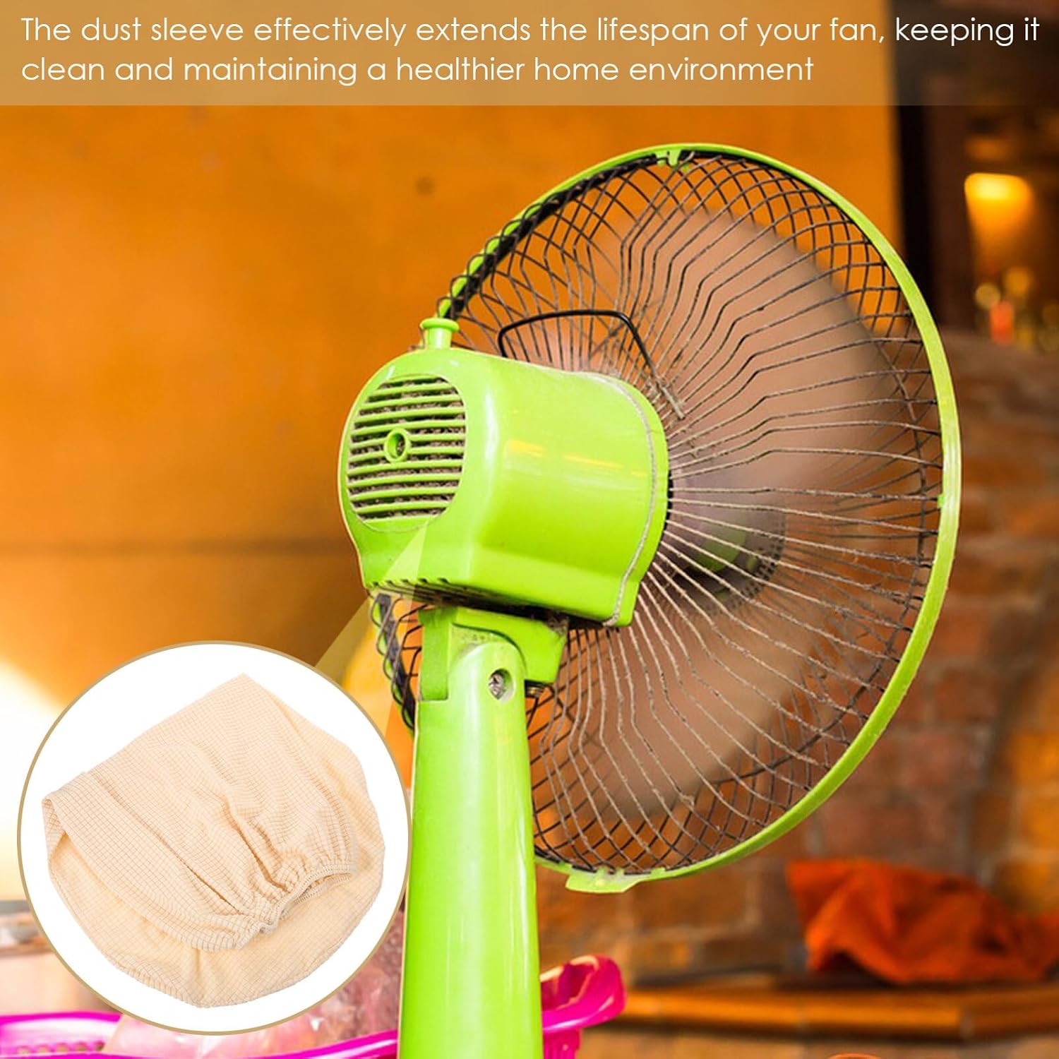 Angoily Fan Cover for Electric Fans Wear- Protective Cover Reusable and Easy to Install Suitable for Home Use Creamy