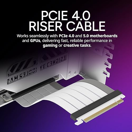 Miniatura 2 de Cooler Master Kit Vertical para Soporte de Tarjeta GPU V3 Blanco, para Placas Madre PCIe 4.0 5.0, GPUs RTX 5090 RX 9070 XT, Carcasa de ABS, 165mm de