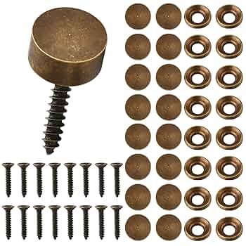Mabor 8Pcs Decorative Screws With Caps, Brass Upholstery Tacks Self Tapping Screw Decorative Screw Covers For Furniture Cabinet Door Window Painting Mirror Fixing