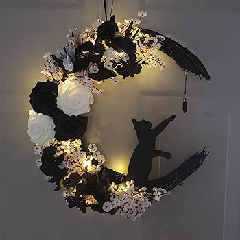 Amazon.co.jp: ハロウィンキャットドアリース、ハロウィンウォール