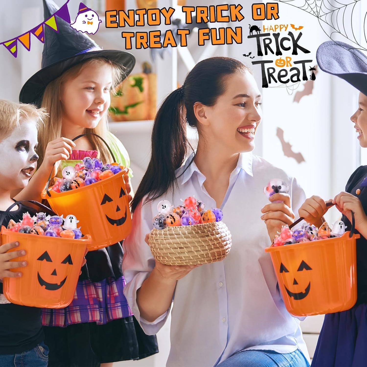 40Packs Halloween Mochi Squishy Toys for Kids Halloween Party Favors Goodie Bags Fillers Stuffers Squishies Halloween Treats Bags Gifts Squishy Fidget Toys Stress Relief Squeeze Toys Prizes for Kids - Image 5