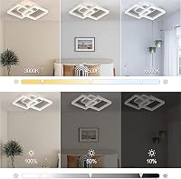 STEO Modern Geometrikus LED Mennyezeti Lámpa 40W - Távirányítós, Fokozatmentesen Állítható Fényerő, 3000-6500K Színhőmérséklet, Nappali, Hál 2
