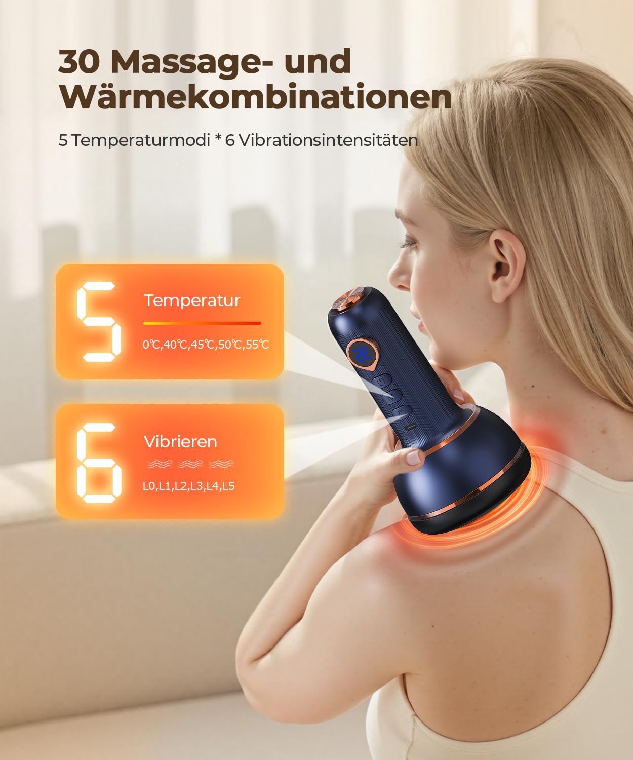 iKDSAW Lymphatisch Massagegerät, Venopulse Neuropathie Fußmassagegerät, Orthoback Vibrastone 5.0 Upgrade-Technologie Massagegerät Mit Wärmefunktion für Hände, Rücken, Füße Schmerzlinderung Blau