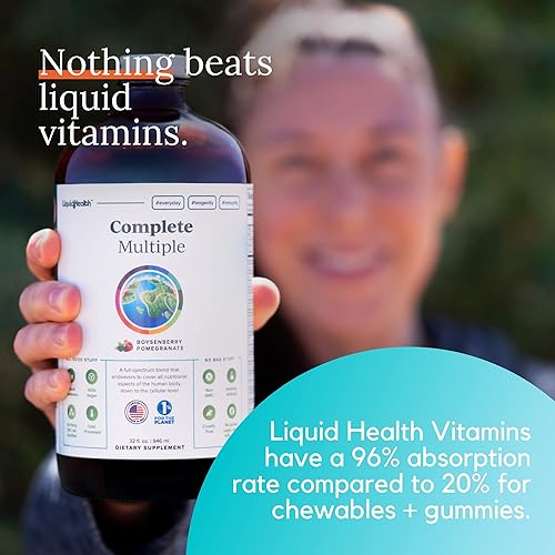 Miniatura 6 de LIQUIDHEALTH Multivitamínico líquido de 32 onzas para hombres y mujeres adultos, apoyo inmunológico natural, sin OMG, vegano, sin gluten, sin