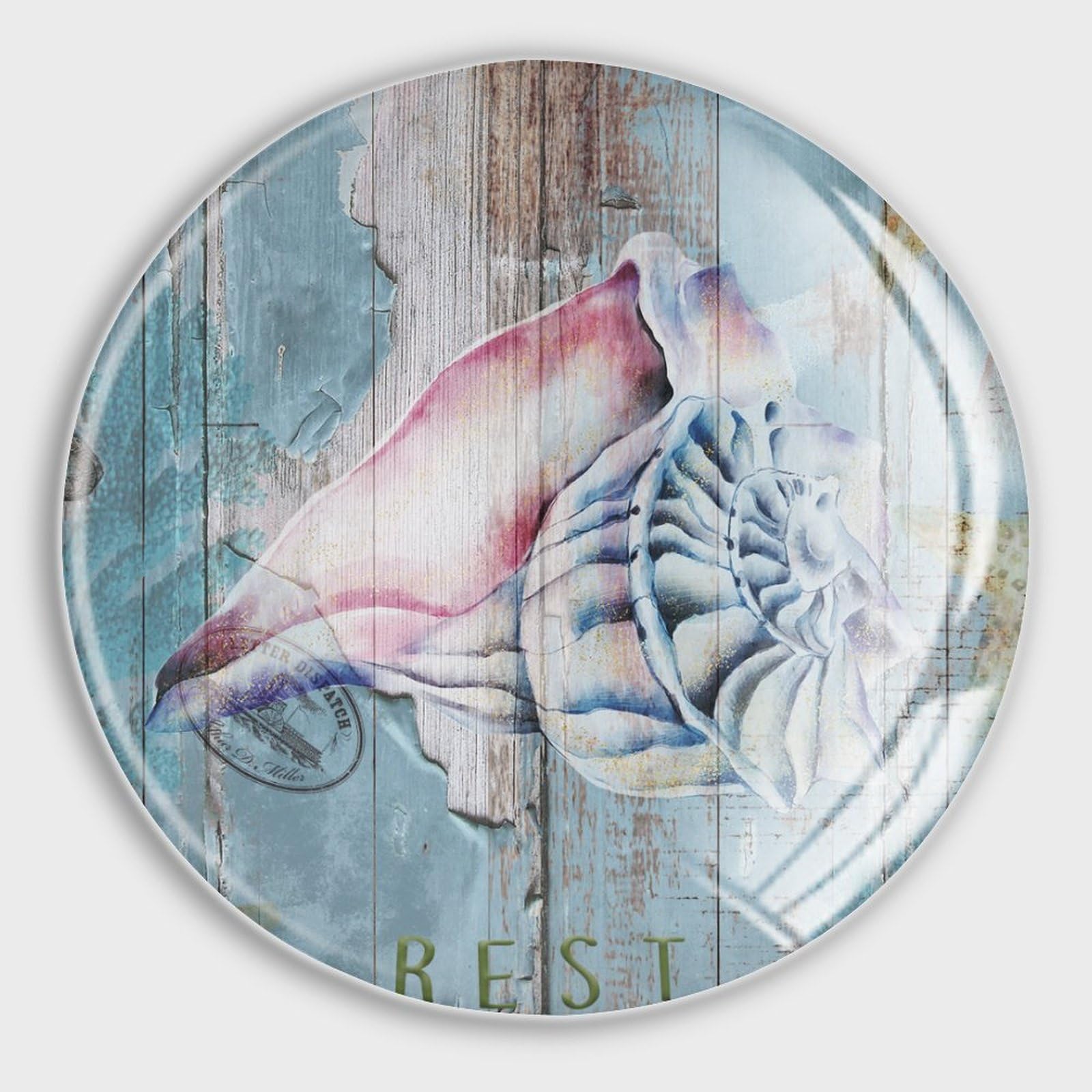 Aimants pour réfrigérateur Conch RelaX verre bleu anti-chute de papier