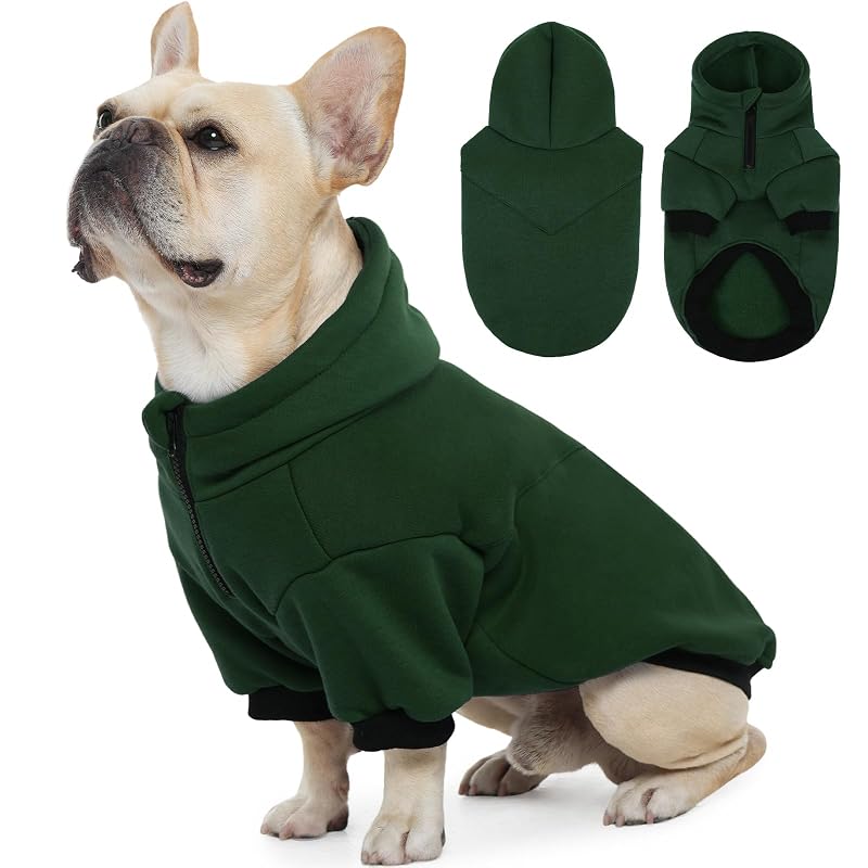 Moletom com Capuz para Cães ADNIKIA com Furo para Guia e Punhos Canelados Verde X-Small