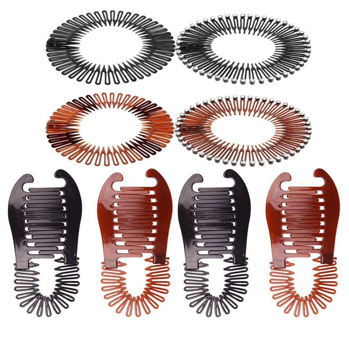 Amazon.com : Suoirblss 8PCS Women Lady Plastic Flexible Interlocking ...