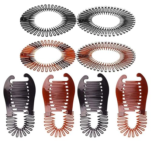 Suoirblss 8PCS Women Lady Plastic Flexible Interlocking Banana Clip and