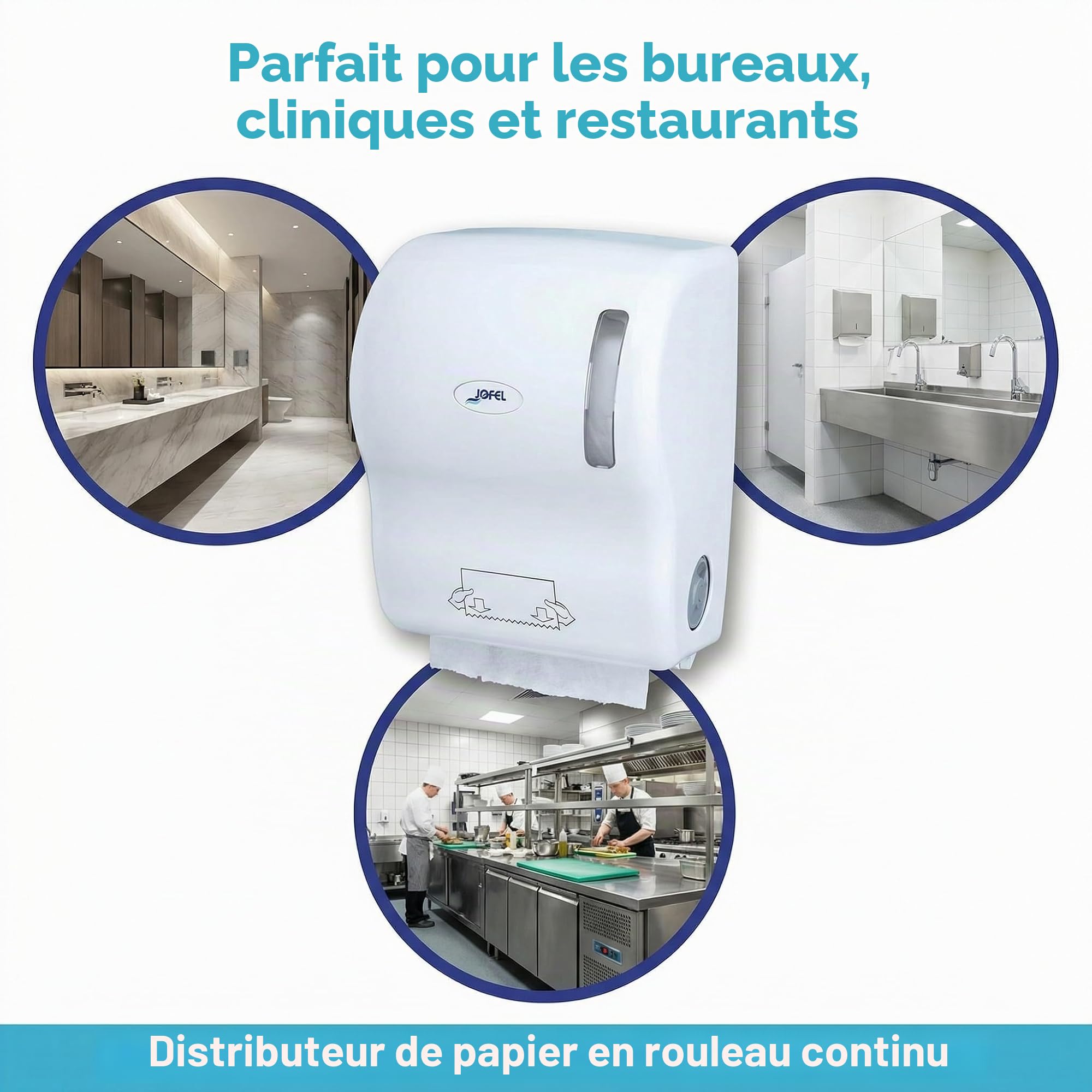 Jofel AG56000 Distributeur auto-coupant, blanc