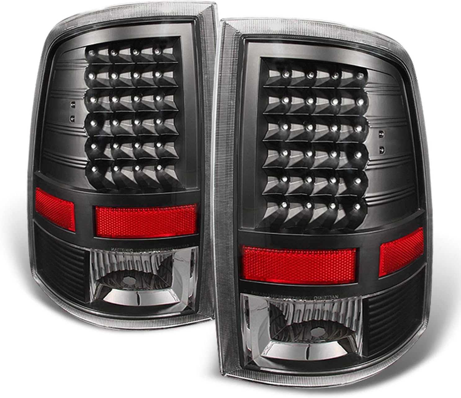 AKKON - For 09-18 Doul LED For Dodge Ram Headlights Projector Housing + Black Tail Lights Lens