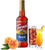 Torani Syrup, Peach Syrup for Iced Tea, Peach Syrup for Cocktails, Pure Cane Sugar Syrup, Deliciously Flavoured Peach Syrup for Peach Drinks, Iced Tea and Cocktails, 750ml