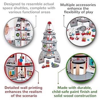 Amazon.com: Hape Four Stage Toddler Rocket Ship Playset | A