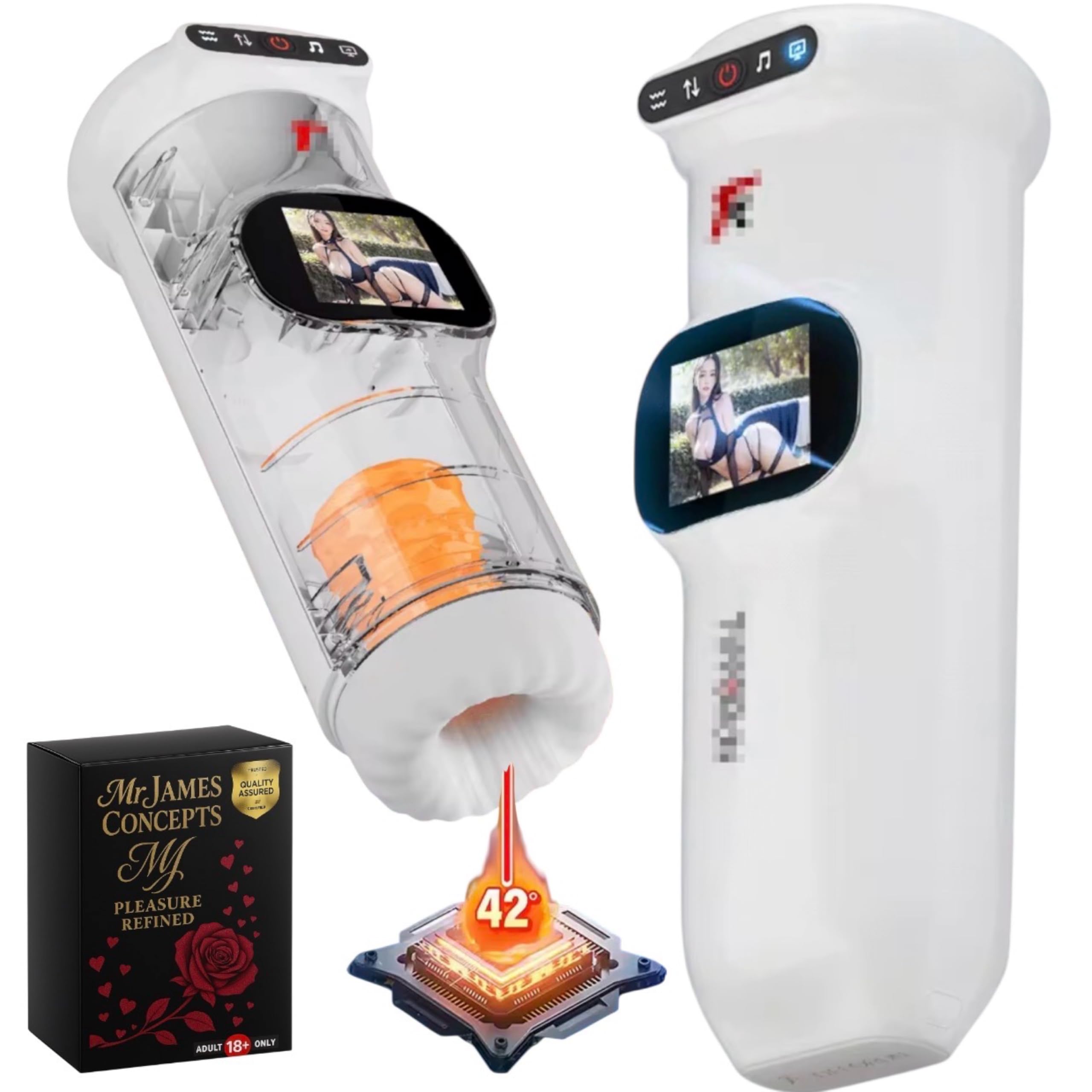 AURUM AI Pro 2026, masturbatore riscaldato con app, funzioni vocali intelligenti, spinta telescopica e display LCD