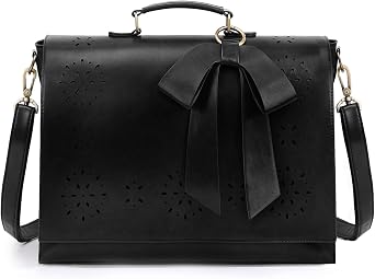 ECOSUSI Womens Briefcase Vegan Leather Laptop Bag for Work Shoulder Computer Satchel Bag with Detachable Bow