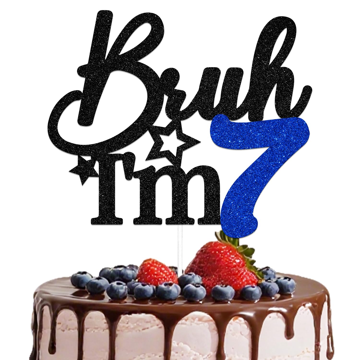 Bruh I'm 7 Cake Topper Happy 7th Birthday Cake Topper 7th Birthday Decorations