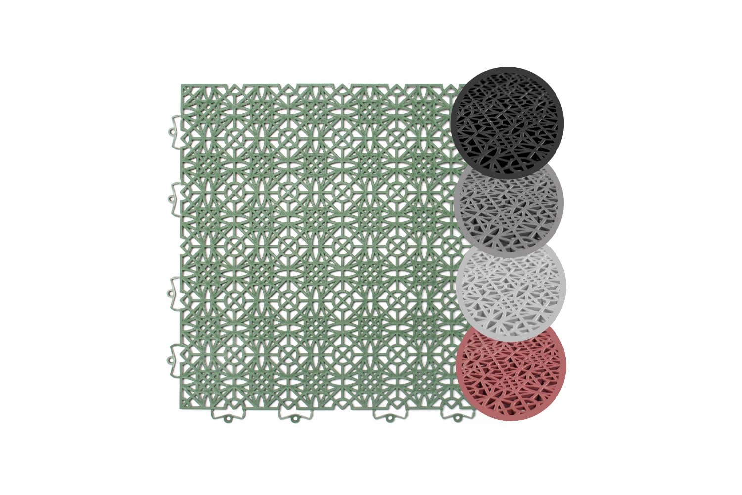andiamo Terra Sol Patio Tiles Click System - Plastic Panels Outdoor for Balcony - Patio Floor Exterior - Balcony Flooring Weatherproof - Plastic Panel Interior 5 Square Metres, Green