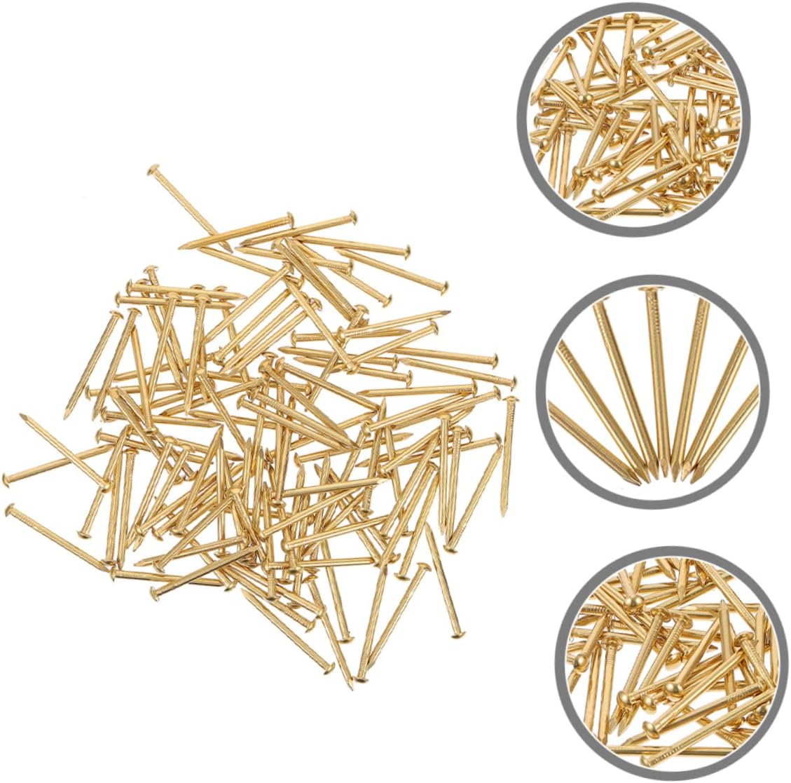 OUNONA 2030pcs Round Head Copper Nails for Picture Hanging and Wall Decor High Strength Decorative Copper Furniture Fasteners Antique Style