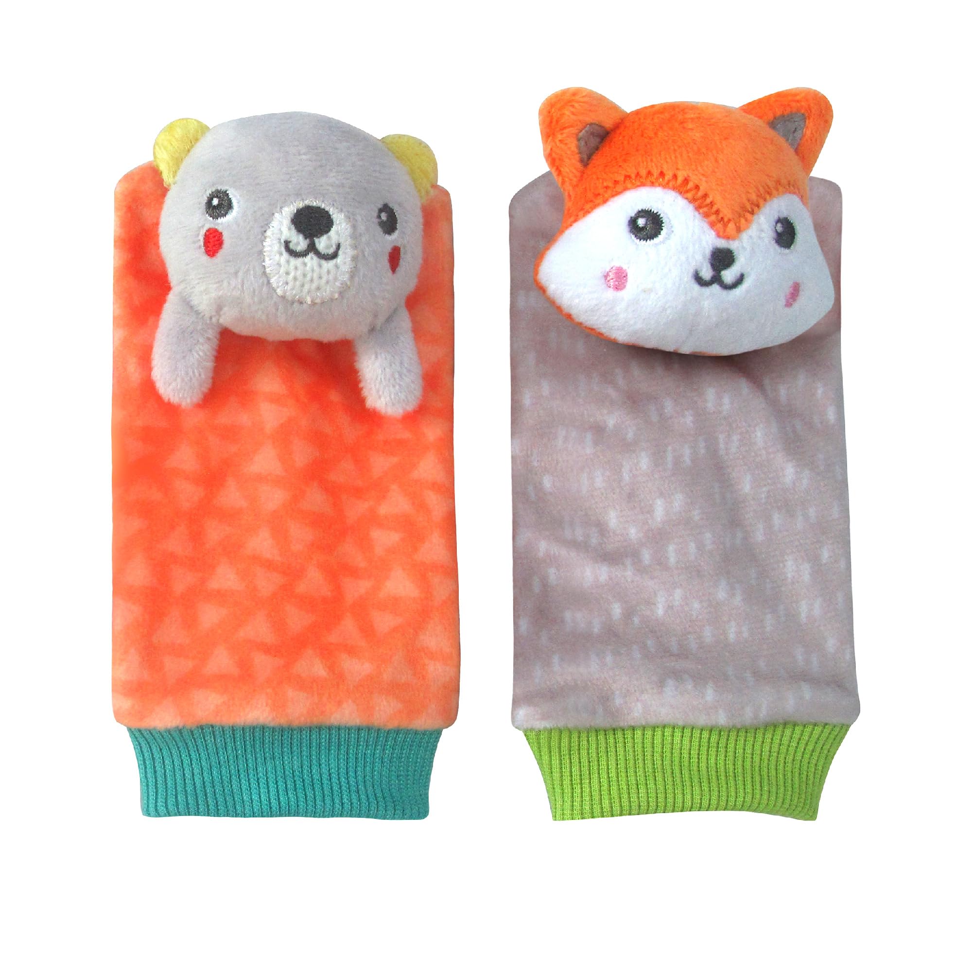 The Moon Brand Tiny Tots Foot Rattle: Safe, Soft and Stimulating Socks for Developing Little Toes Lightweight, EN71 Certified for Growing Babies and Toddlers (0m+) - Multi Coolor