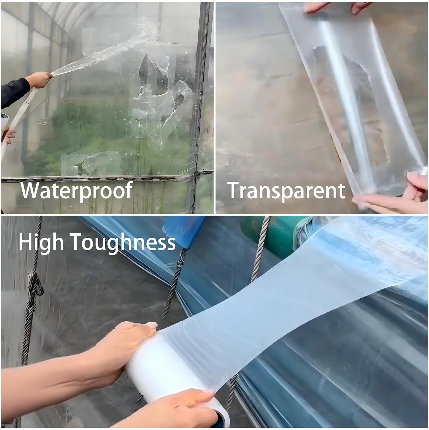 Heavy Duty Greenhouse Repair Tape, 4 Inch x 164 Ft Clear Waterproof PE Tape All Season for Greenhouse Plastic & Tarp