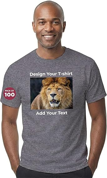Gildan DryBlend Adult T-Shirts, Classic Fit, Blank or Custom Personalized Bulk Pack of 10, 50 & 100 for Workwear & Events