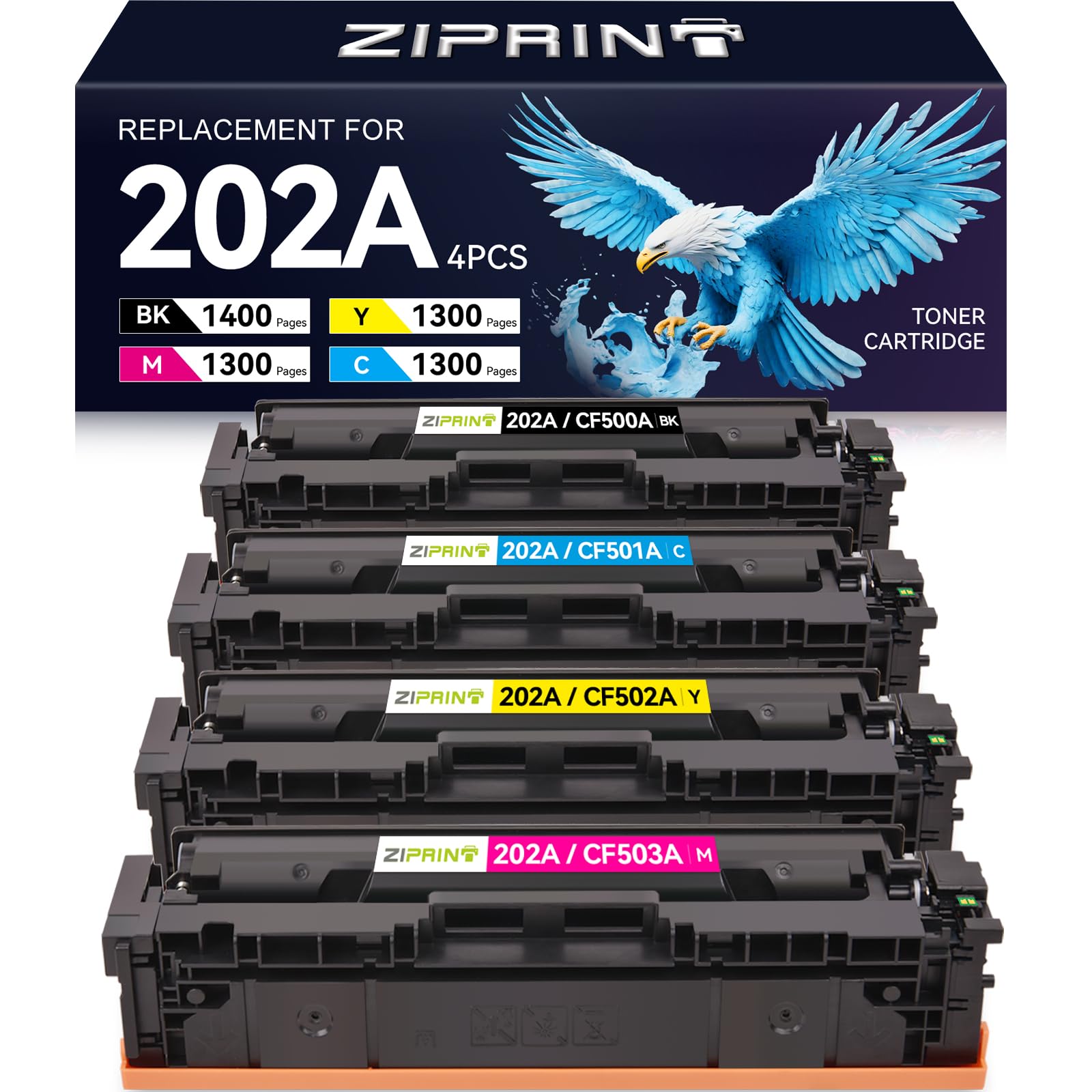 ZIPRINT Compatible Replacement for HP 202A 202X CF500A Toner Cartridge Compatible for HP Color Laserjet Pro MFP M281fdw M254dw M281cdw M281fdn M254dn