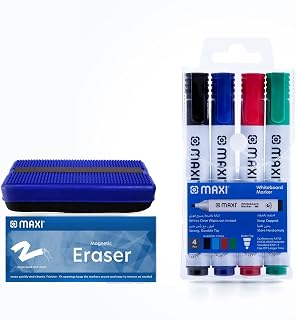 Maxi Maxi Magnetic Duster With Whiteboard Marker 4pcs Assorted