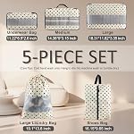 U+U 5 Set Packing Cubes for Travel Essentials Ultralight Luggage Packing Organizers with Laundry Bag and Shoe Bag for Vacation, Business Trip and Camping (Polka Dot, 5 Set)