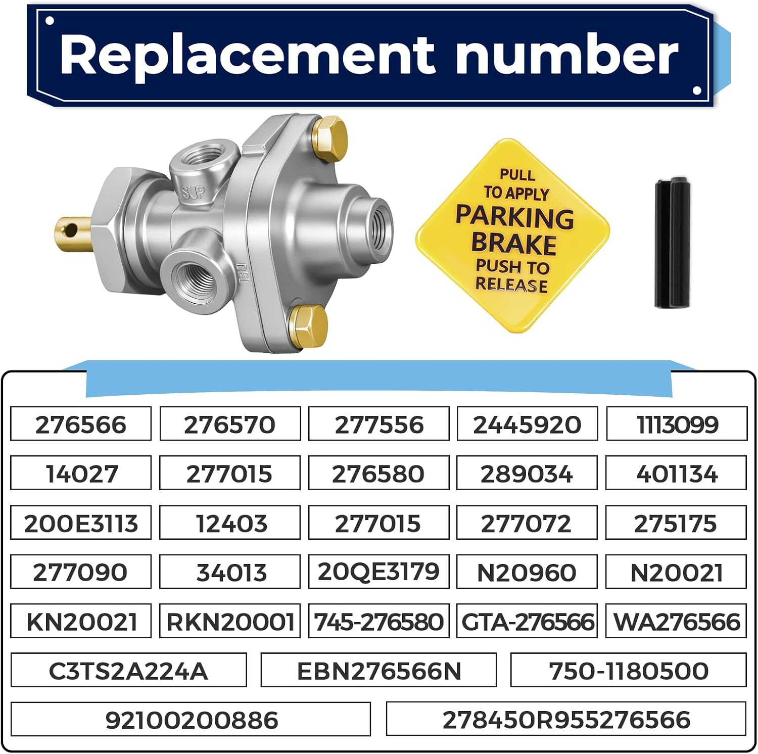 276566 PP-1 Dash Control Valve Compatible with Bendix 276566 Haldex KN20021, Brake Control Valve 20PSI 1/8" Push/Pull