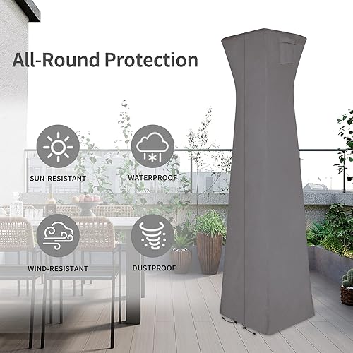Miniatura 71 de Easy-Going Funda para calentador de patio con cremallera y bolsa de almacenamiento, cubierta impermeable para calentador de exterior, a prueba