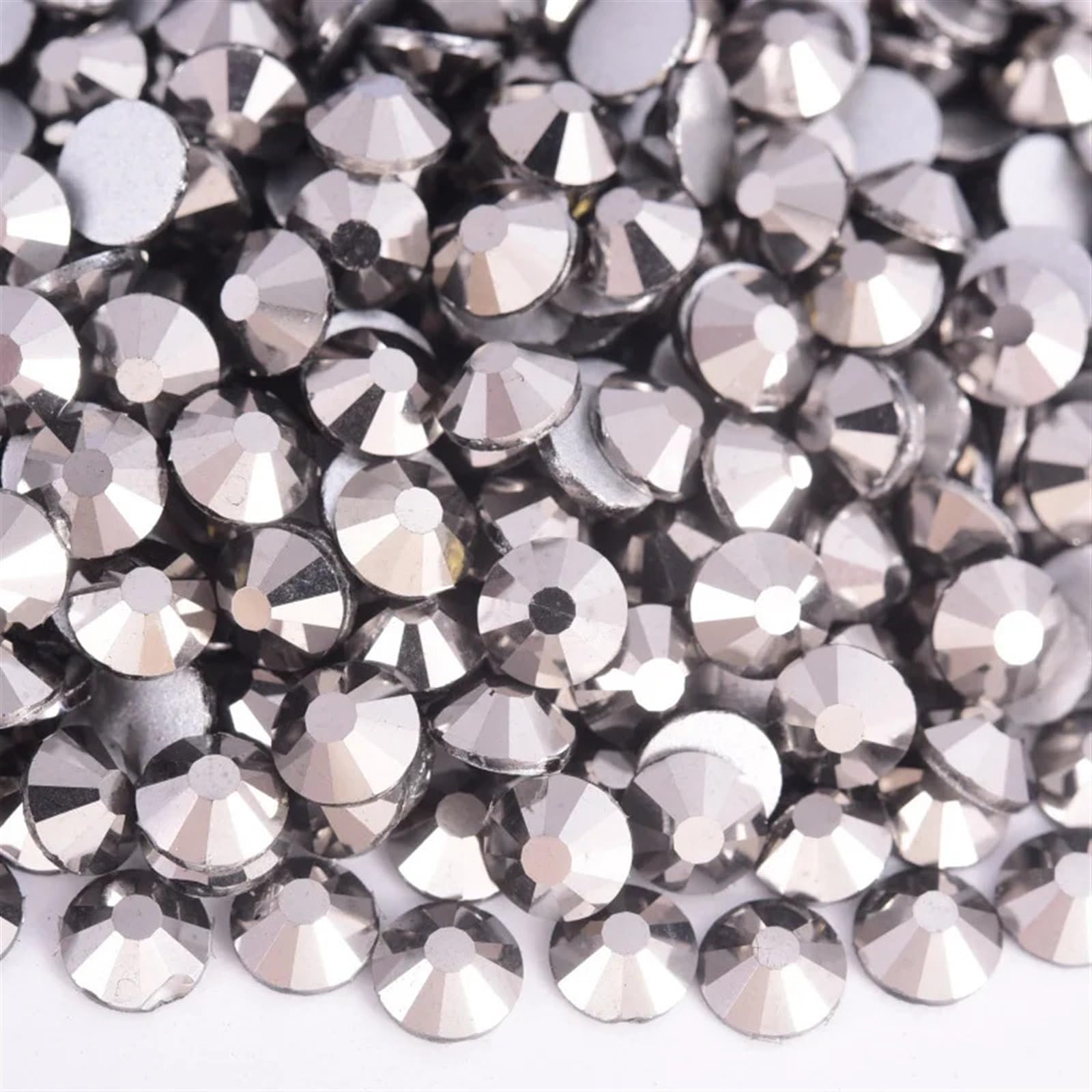 Hotfix Rhinestones Black Glass Strass Nail Art Rhinestones Flatback Jet Glue On Stones Non Hotfix Rhinestones For Nail Art Decorations Rhinestone (Color : Hematite, Size : SS3-1440pcs)